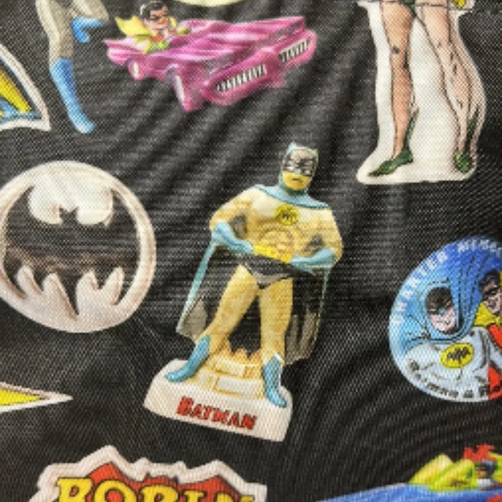 BATMAN ROBIN Backpack DC Comics School Book Bag Vintage Black 1966 Graphics